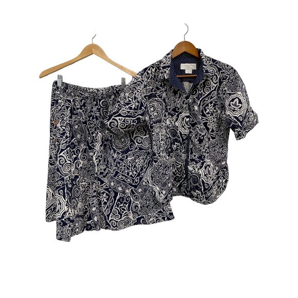 California Design By Dorothy Samuel Vintage 2 Piece Outfit Set Womens M Boho - Picture 1 of 8